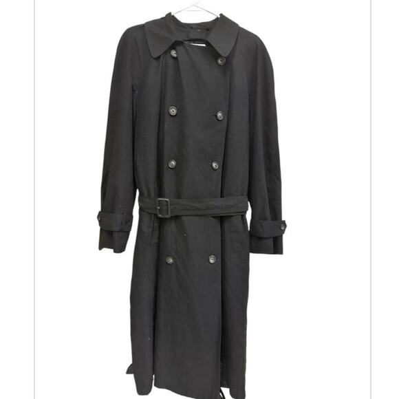 Ralph Lauren Blue Label Vintage Double-Breasted Unisex Trench Coat EUC Black 40R - Picture 4 of 10